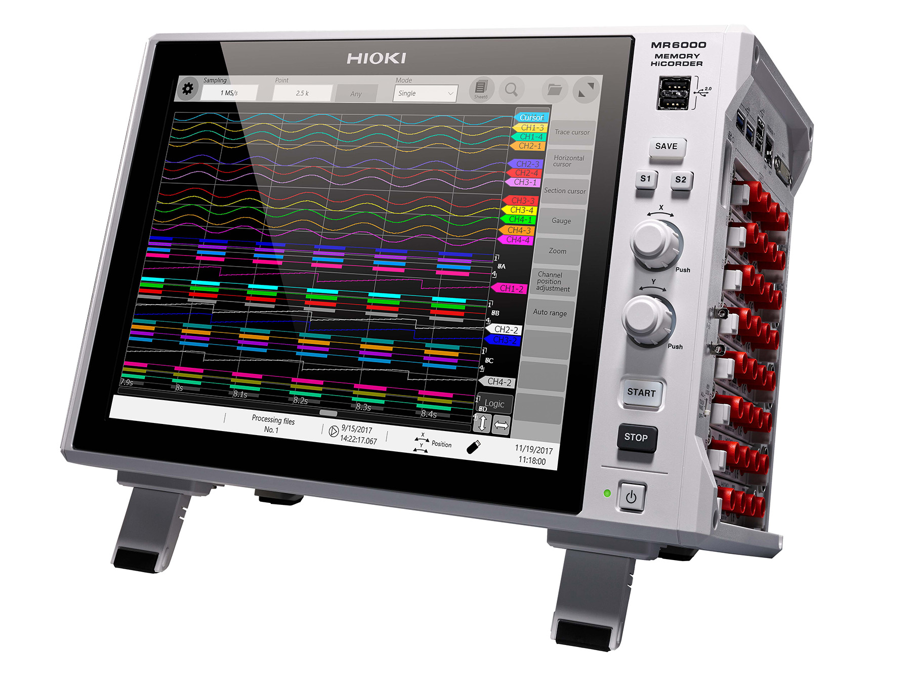 MR6000 - 32-channel modular memory recorder, 200 MS/s, 1000V, touchscreen