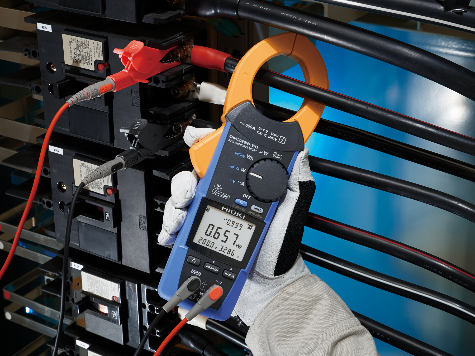 HIOKI CM3286-90 - Clamp Power Meter with Bluetooth, 600 A, 360 kW
