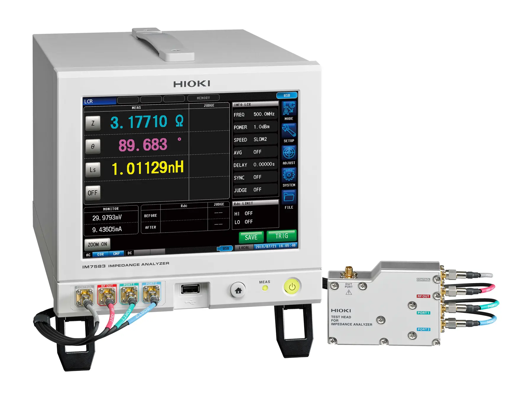 HIOKI IM7583 high frequency impedance analyzer 1mhz to 600mhz basic-accuracy-0-65-percent-z