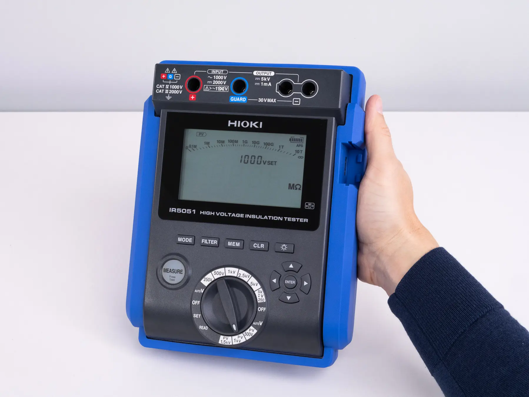 HIOKI IR5051-90 portable high voltage pv insulation tester with bluetooth Z3210 front view