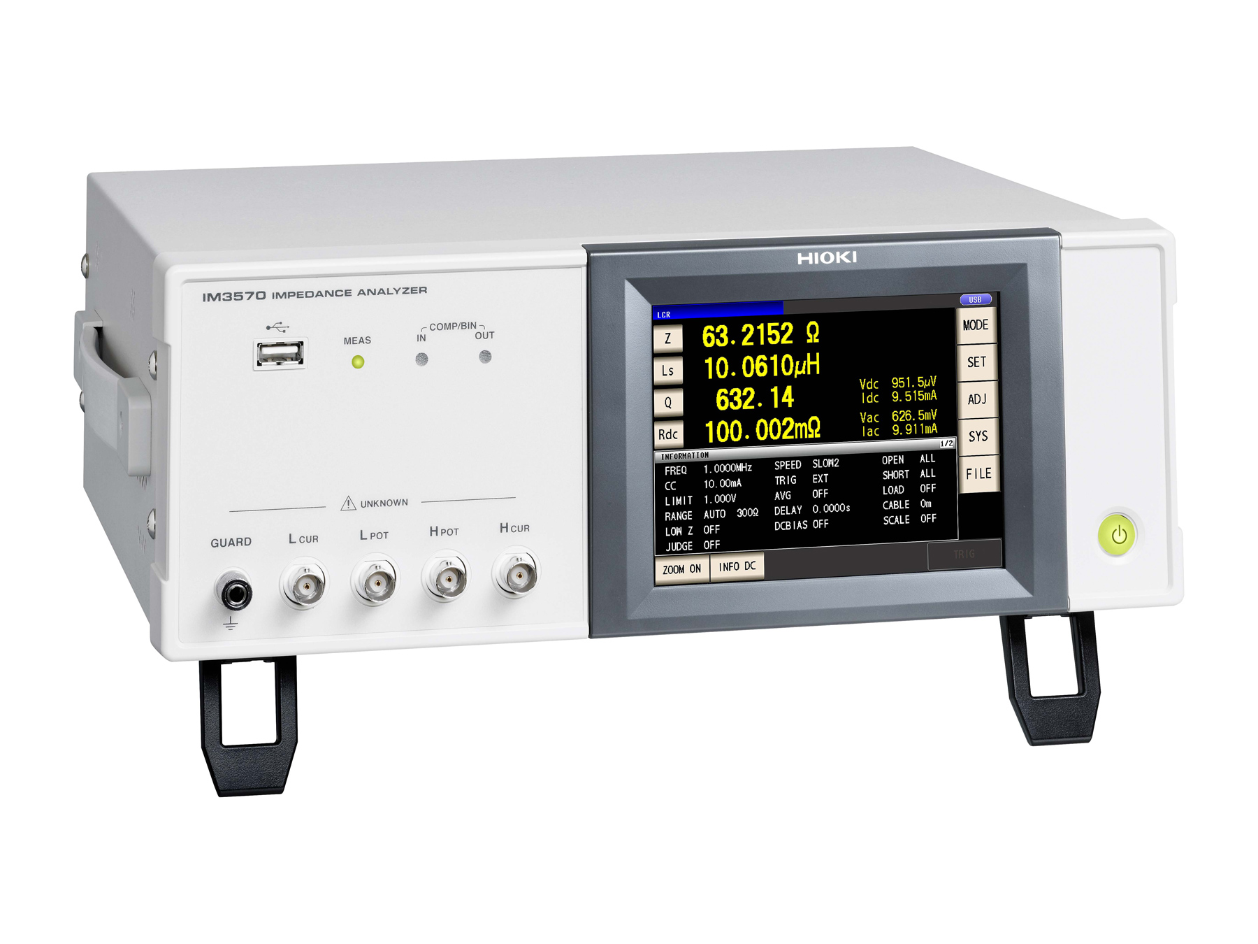 HIOKI IM3570-9000 impedance analyzer 4hz to 5mhz phase accuracy 0 05 degree