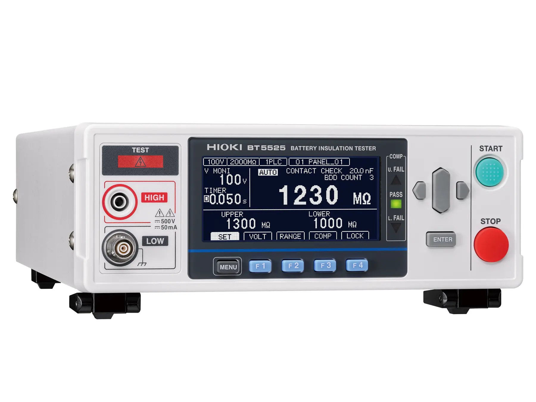 HIOKI BT5525 battery insulation tester contact check function