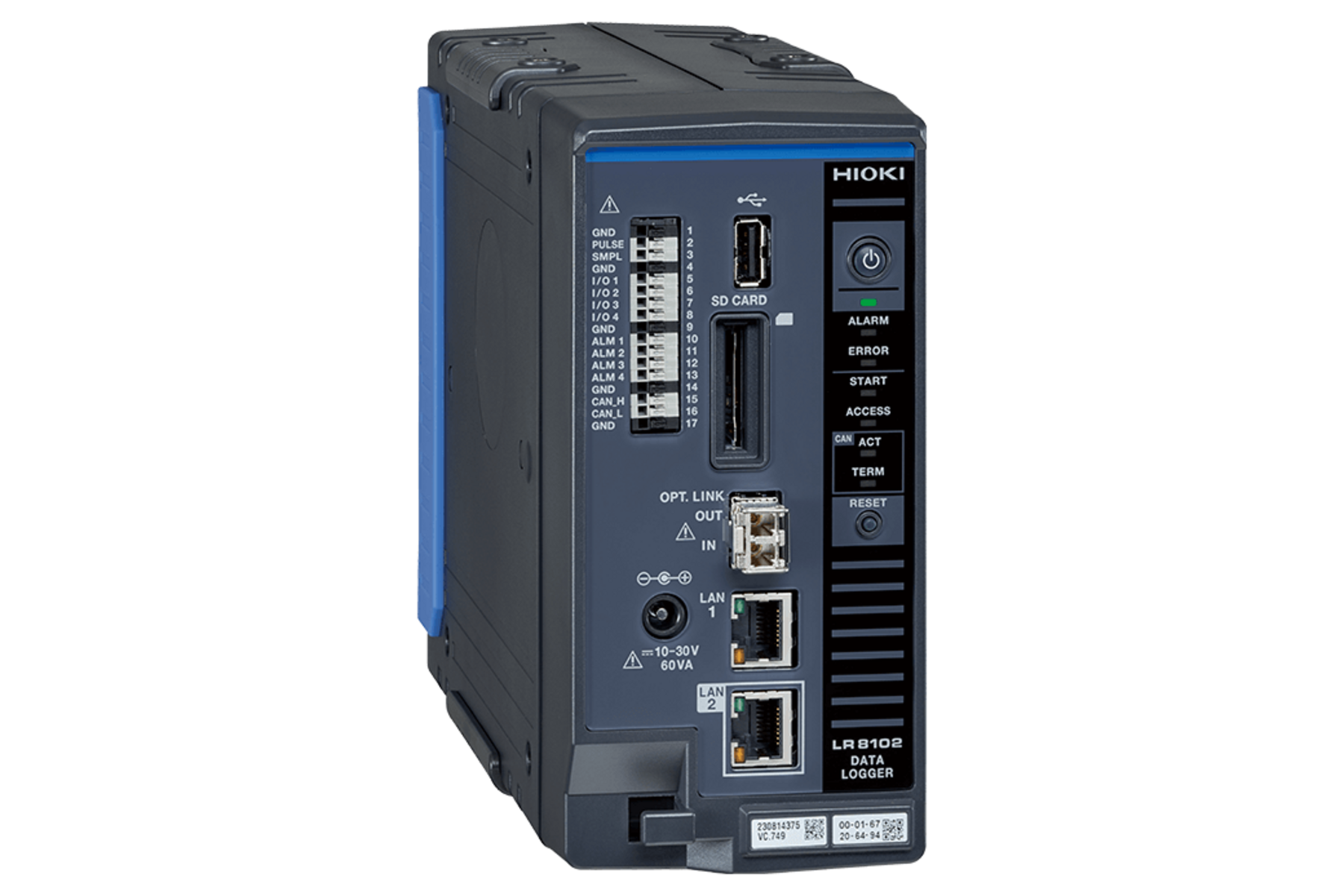 HIOKI LR8102 - Modular multi-channel Data Logger for system integration, optical sync, UDP, CAN