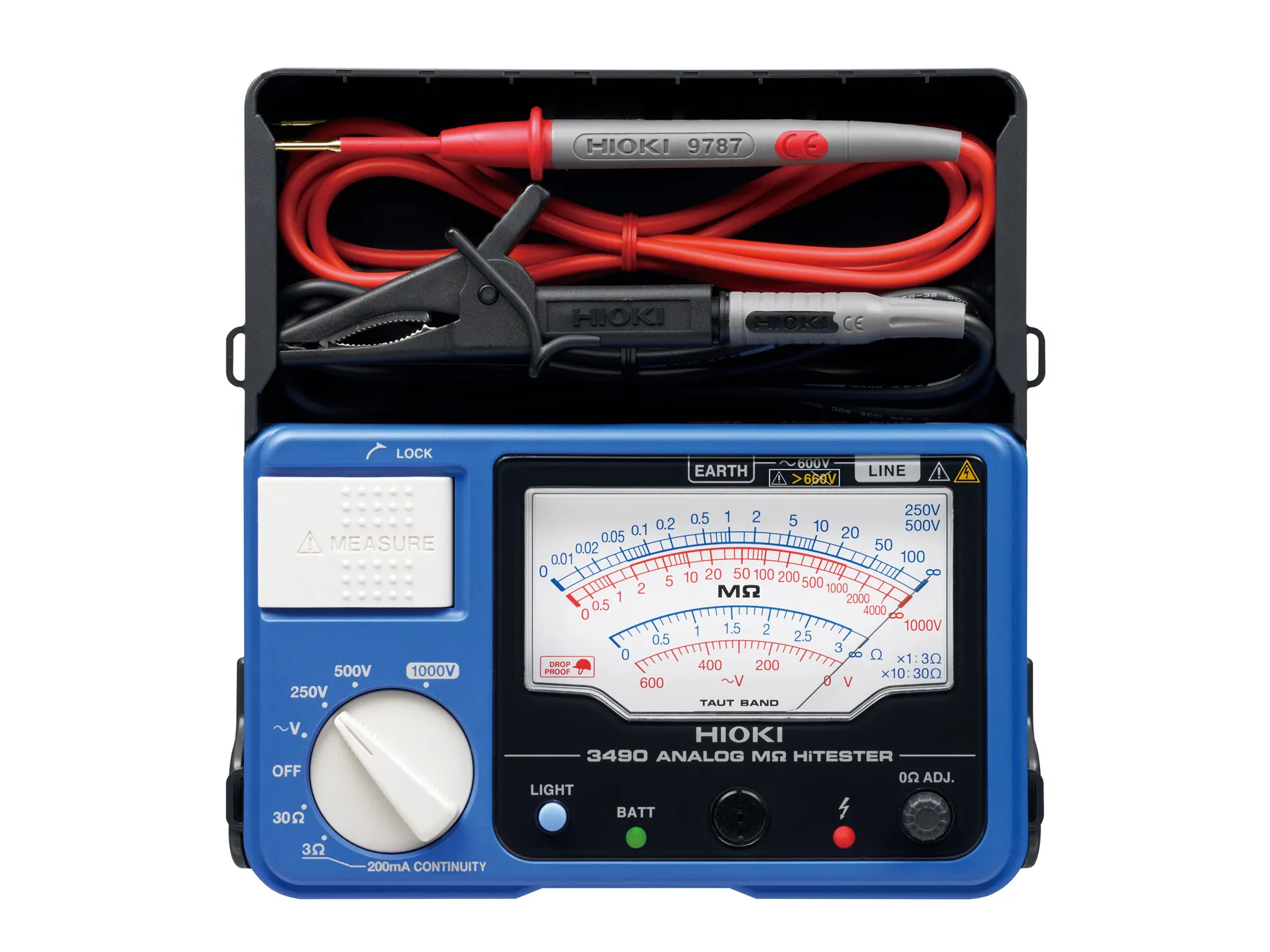 Analog Insulation Tester 3490 - 3 test voltages 250 V, 500 V, 1000 V