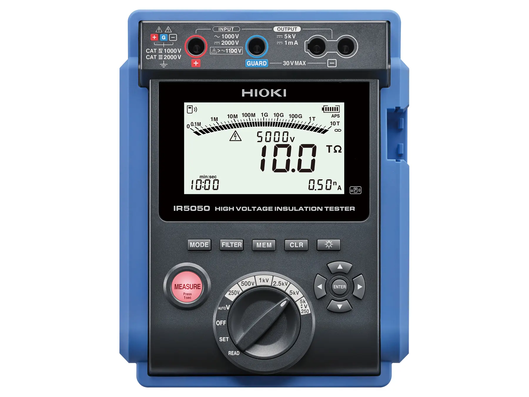 HIOKI IR5050 portable 5 kv high voltage insulation tester 10 mega ohm to 10 tera ohm