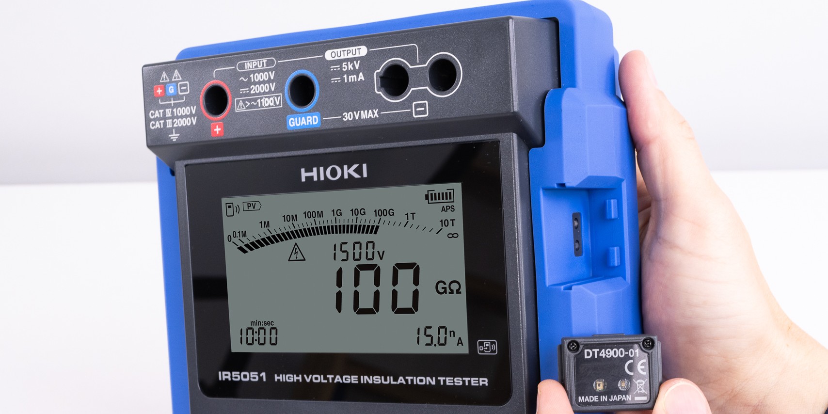 HIOKI IR5051 portable high voltage insulation tester with DT4900 optical communication adapter 2