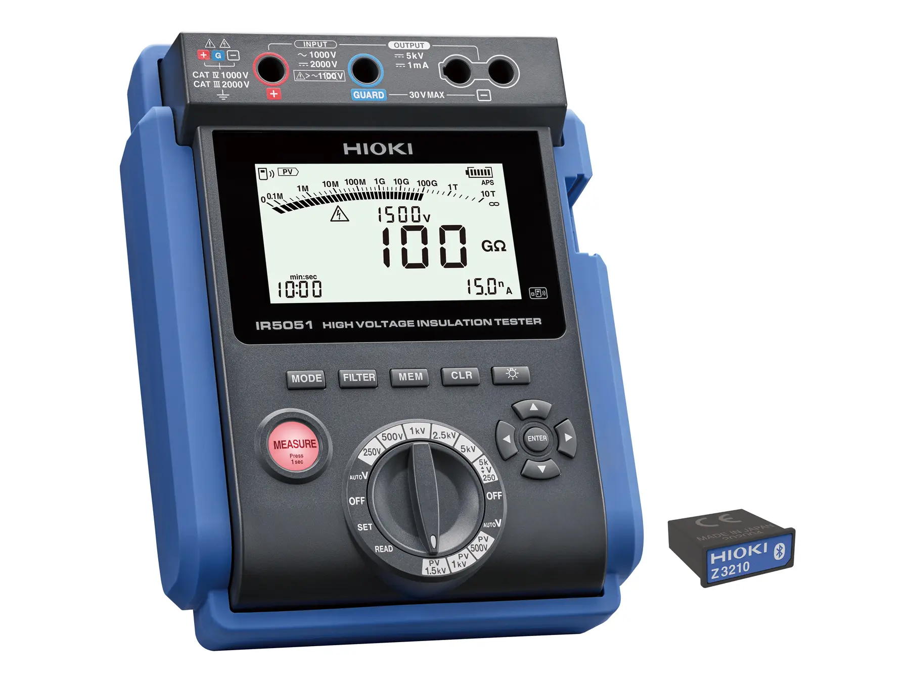 HIOKI IR5051-90 portable high voltage pv insulation tester with bluetooth Z3210 seven insulation resistance ranges 10mohm to 10tohm