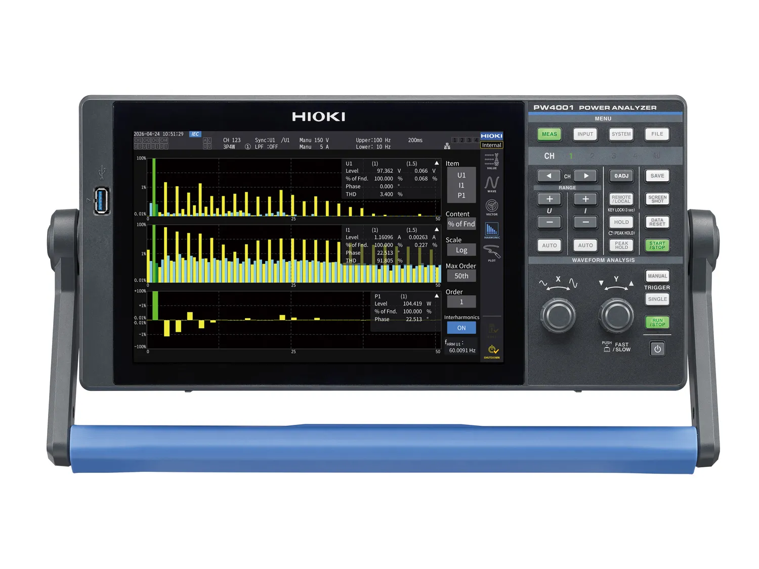 HIOKI PW9006 IEC harmonic flicker measurement function for PW4001 50 Hz