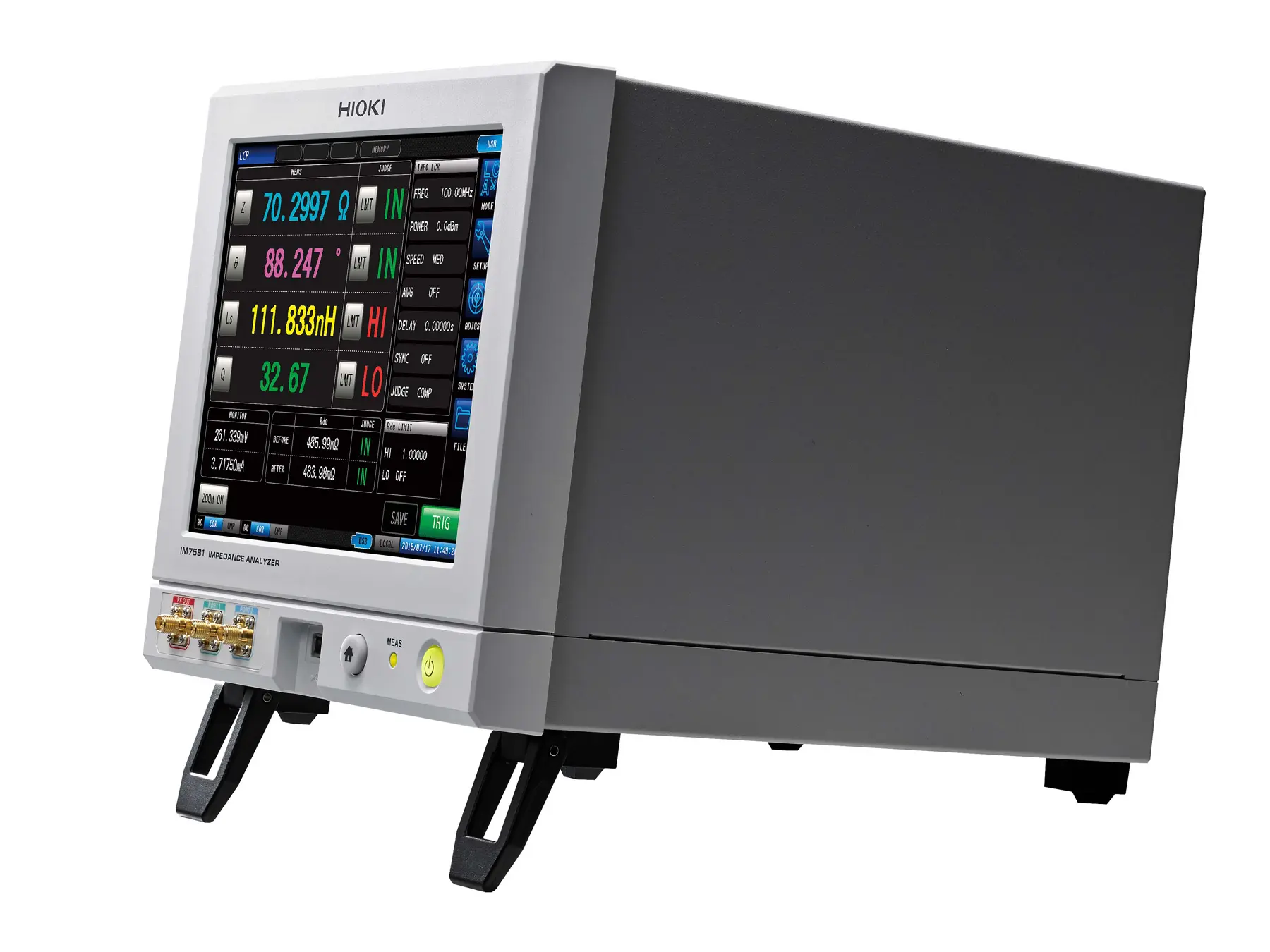 HIOKI IM7581 impedance analyzer for hf components 100khz to 300mhz stable two terminal contact interface