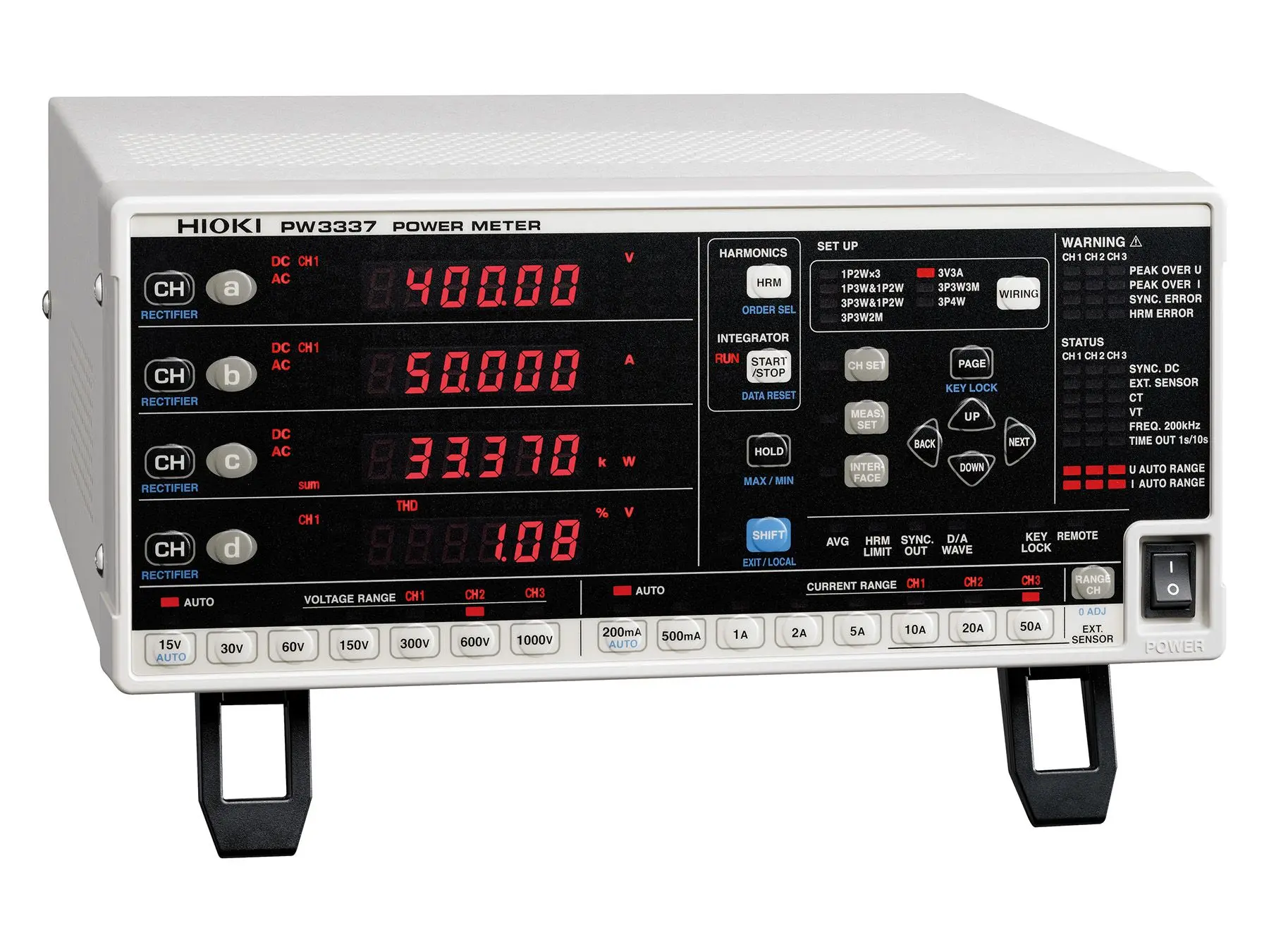 PW3337-01 - 3-channel AC/DC power meter up to 65 A and 1000 V, GPIB PW3337-01 - 3-channel AC/DC power meter up to 65 A and 1000 V, GPIB