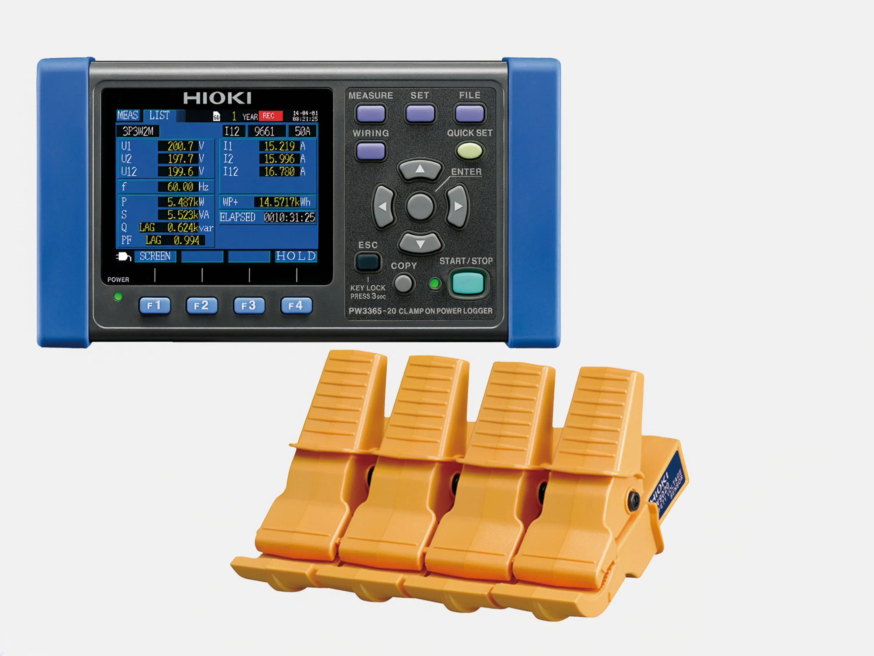 HIOKI PW3365 - Compact Three-Phase Power Logger with non-contact voltage sensors