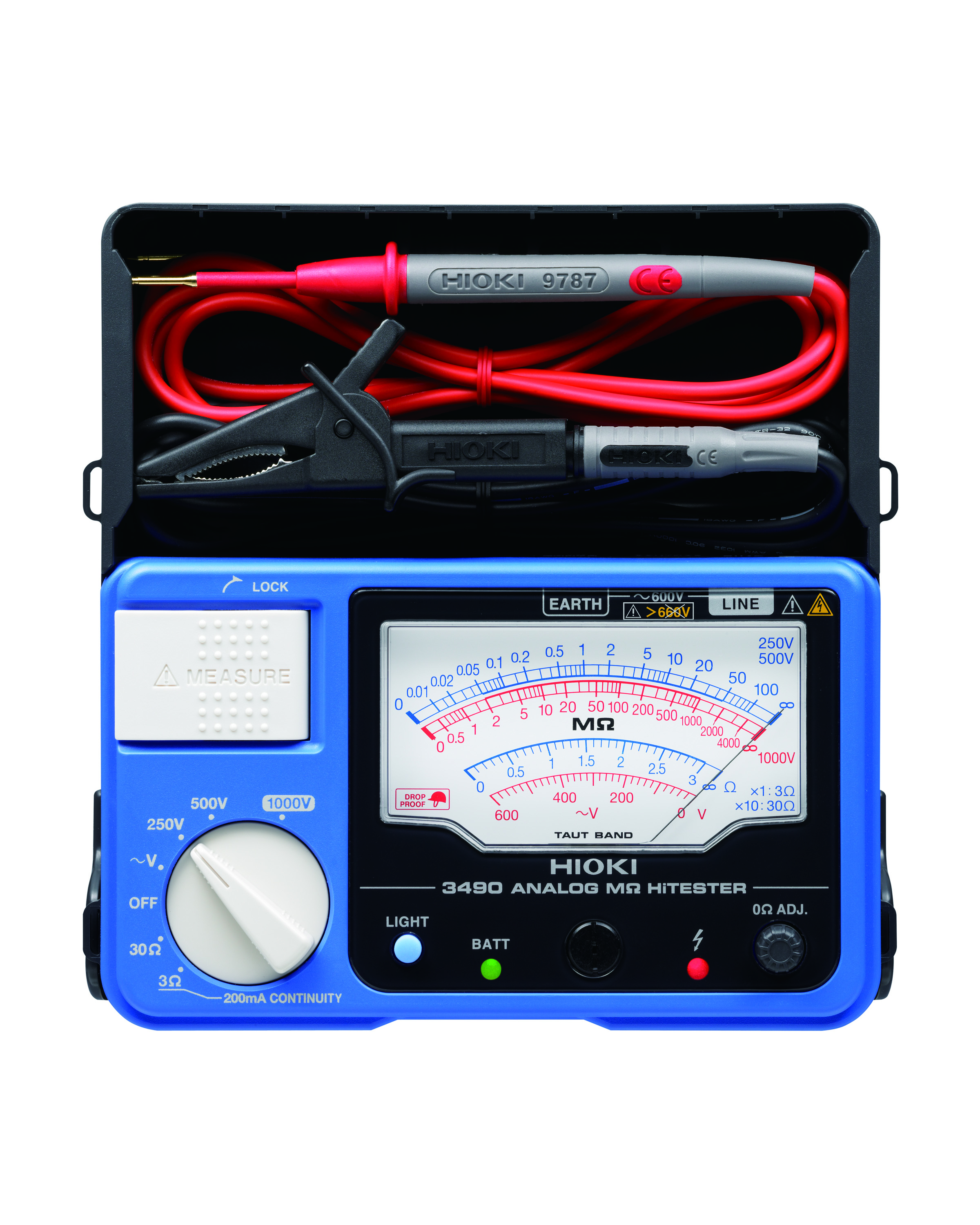 Analog Insulation Tester 3490 - 3 test voltages 250 V, 500 V, 1000 V