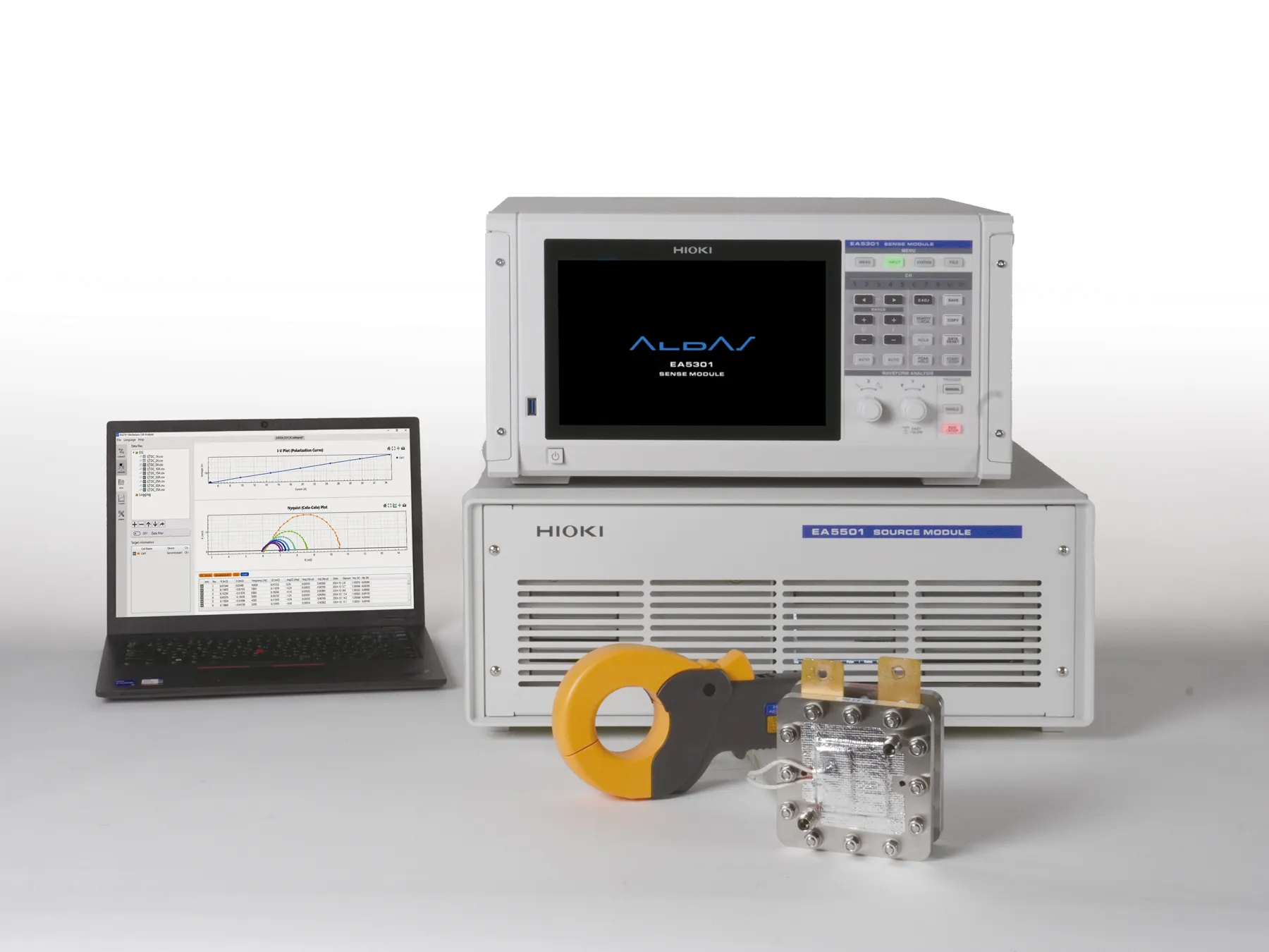 HIOKI ALDAS Mini compact EIS analyzer for electrolysis cell development real high current operating conditions