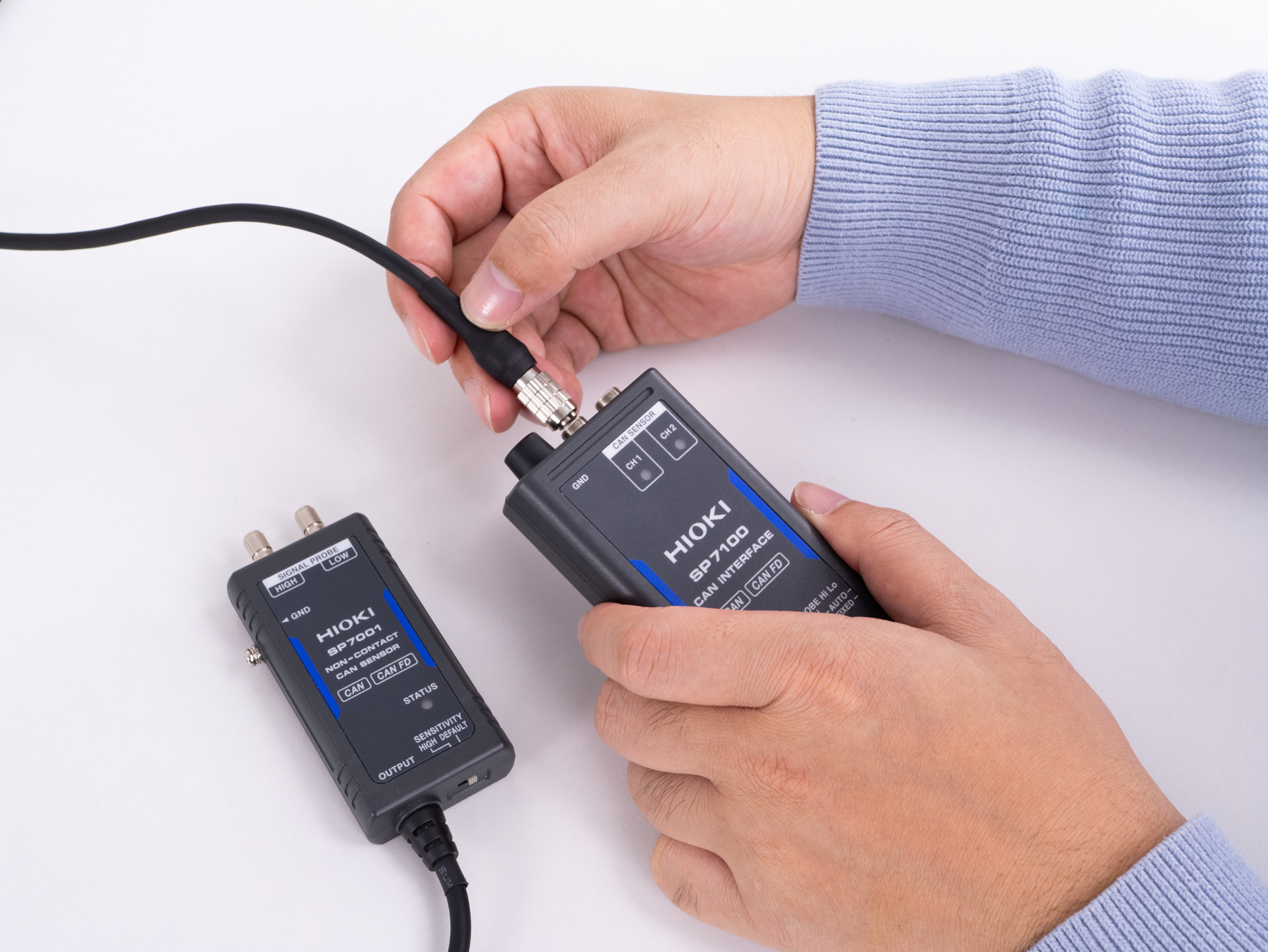 HIOKI SP7100 2-channel can fd interface for non contact signal acquisition data filtering connection to SP7001