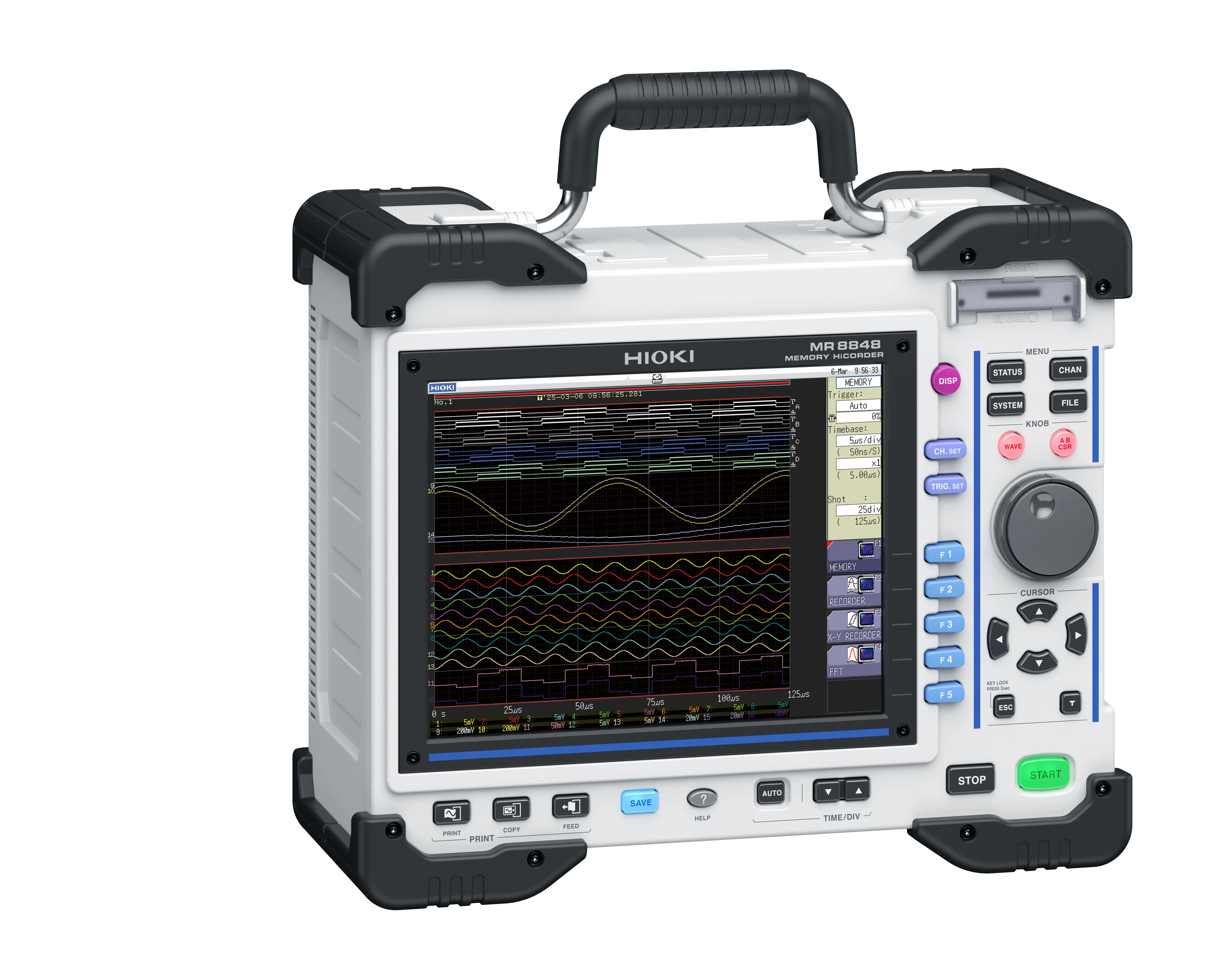 MR8848 - Modular 32-channel memory recorder, 20 MS/s, 1000 V direct input, rugged design 