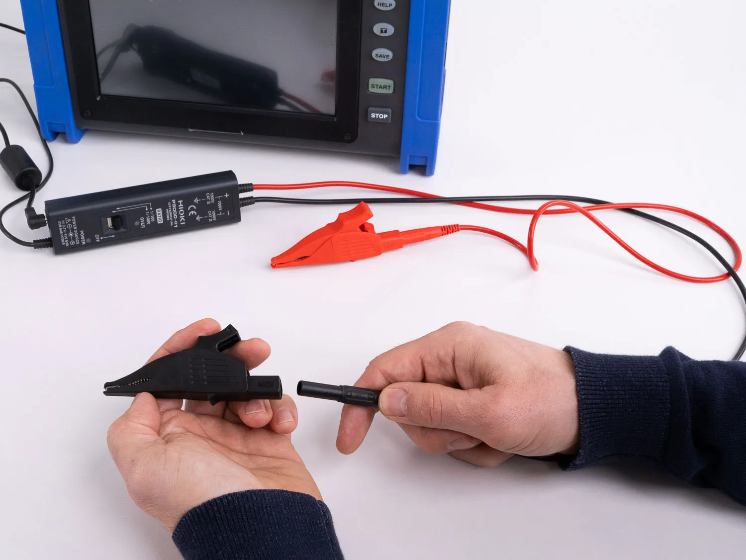 HIOKI P9000-01 differential probe high voltage testing