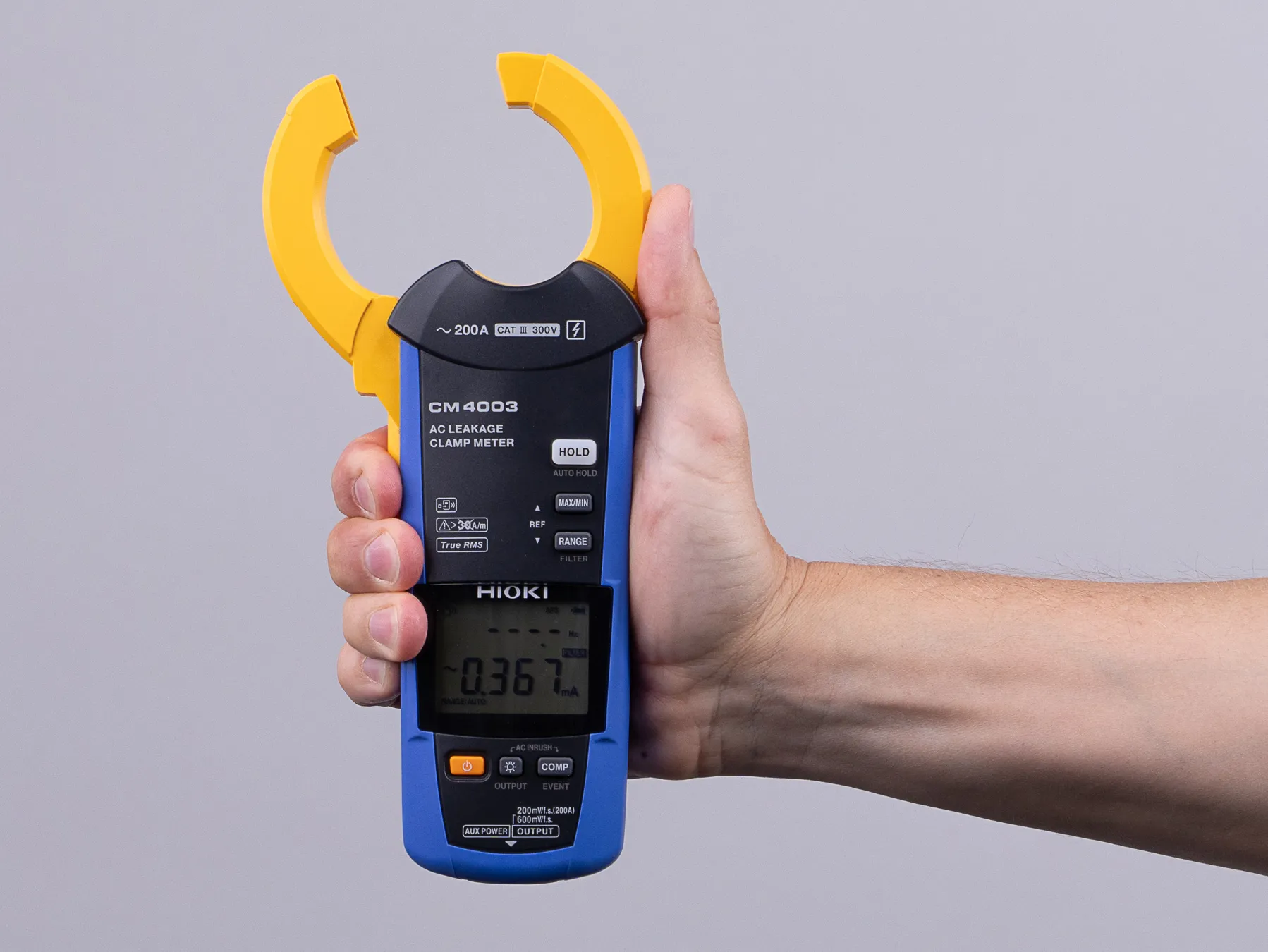 HIOKI CM4003 ac leakage clamp meter for leakage monitoring 200 a max conductor diameter 40 mm