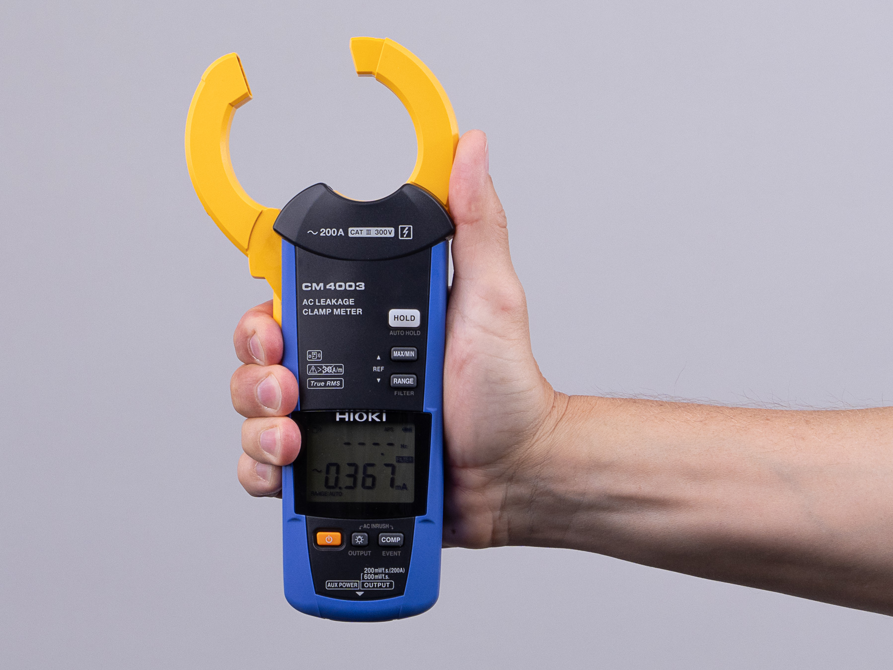 HIOKI CM4003-90 ac leakage clamp meter with Bluetooth for leakage monitoring 200 a max conductor diameter 40 mm