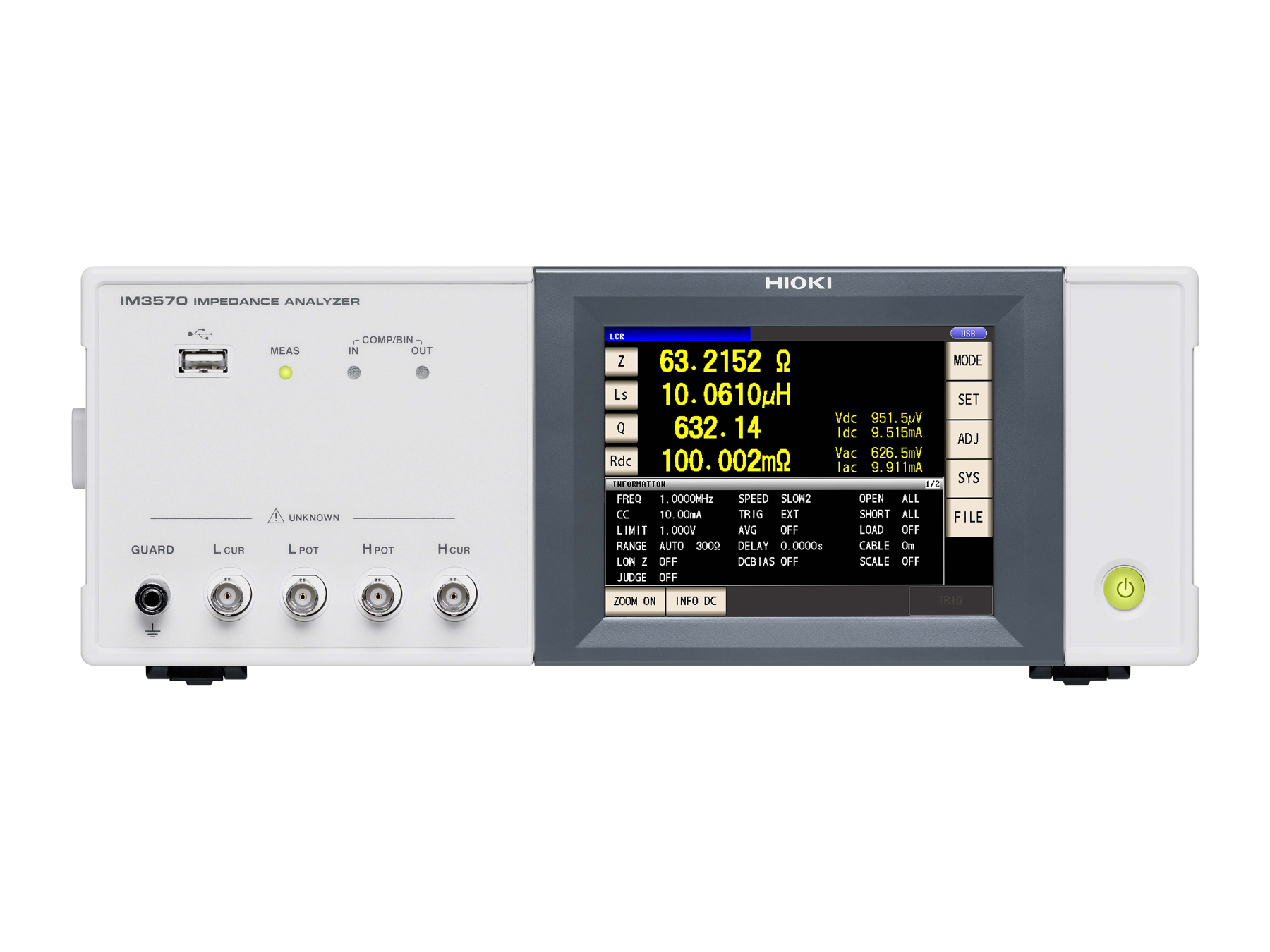 HIOKI IM3570-9000 impedance analyzer 4hz to 5mhz basic accuracy 0.08 percent