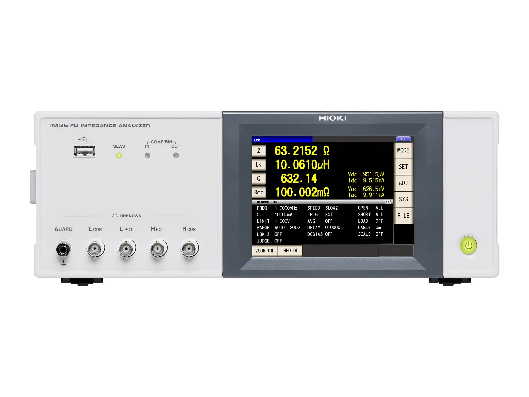 HIOKI IM3570-9000 impedance analyzer 4hz to 5mhz basic accuracy 0.08 percent
