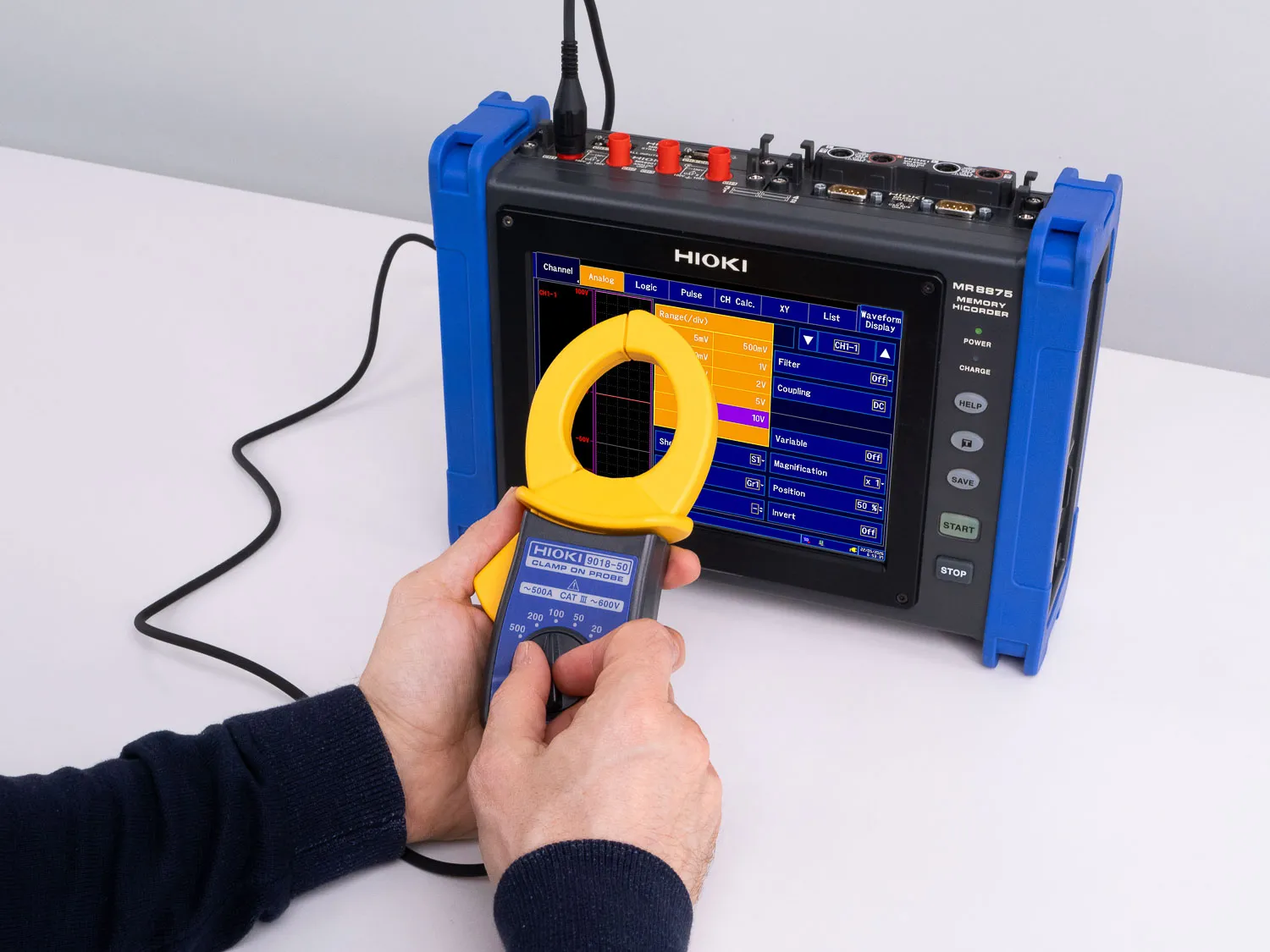 HIOKI 9018-50 ac multi range current clamp comtabible wit memory recorder MR8875