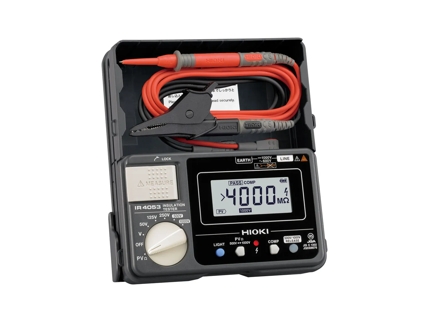 HIOKI IR4053 - Digital Insulation Tester with PVΩ Function, 50 V to 1000 V