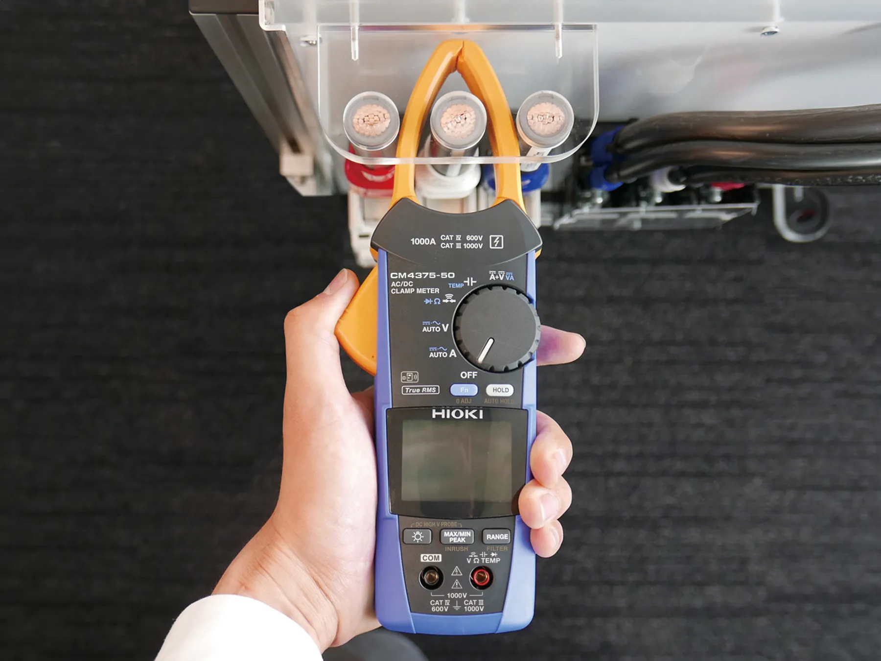 HIOKI CM4375-93 clamp multimeter slim jaws tight spaces