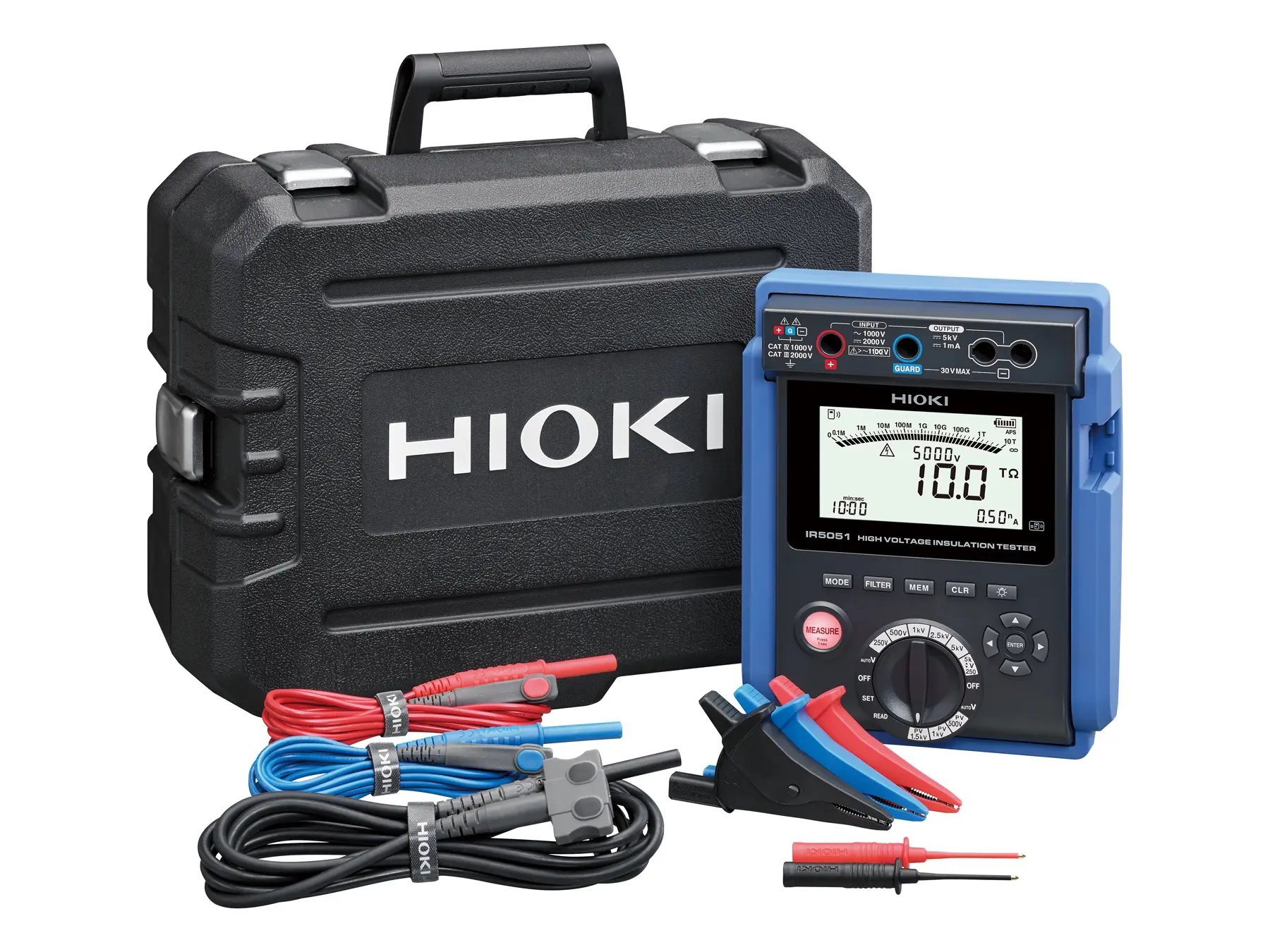 HIOKI IR5051 portable high voltage insulation tester with pv function set