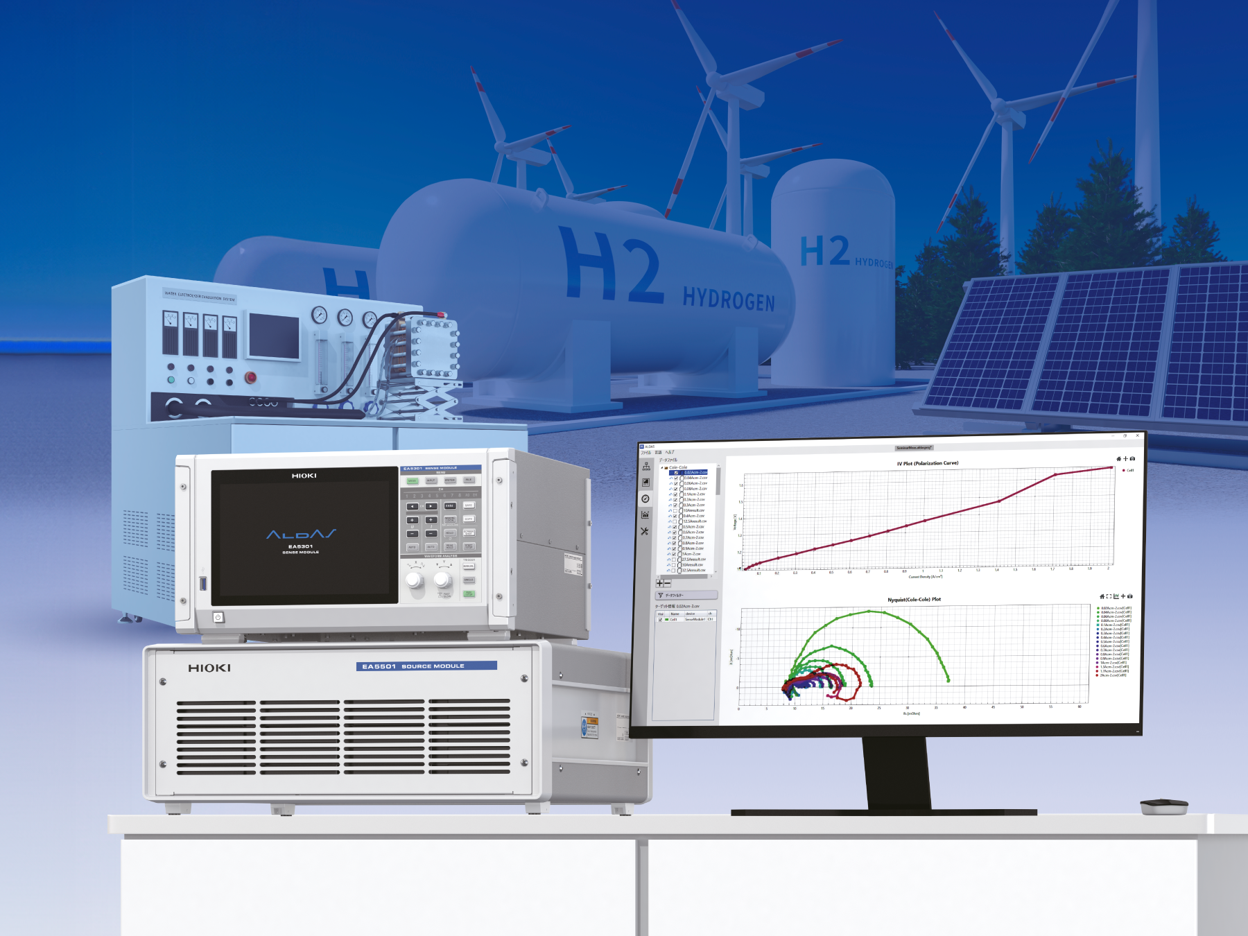 HIOKI ALDAS Mini compact EIS analyzer for electrolysis cell development high noise immunity