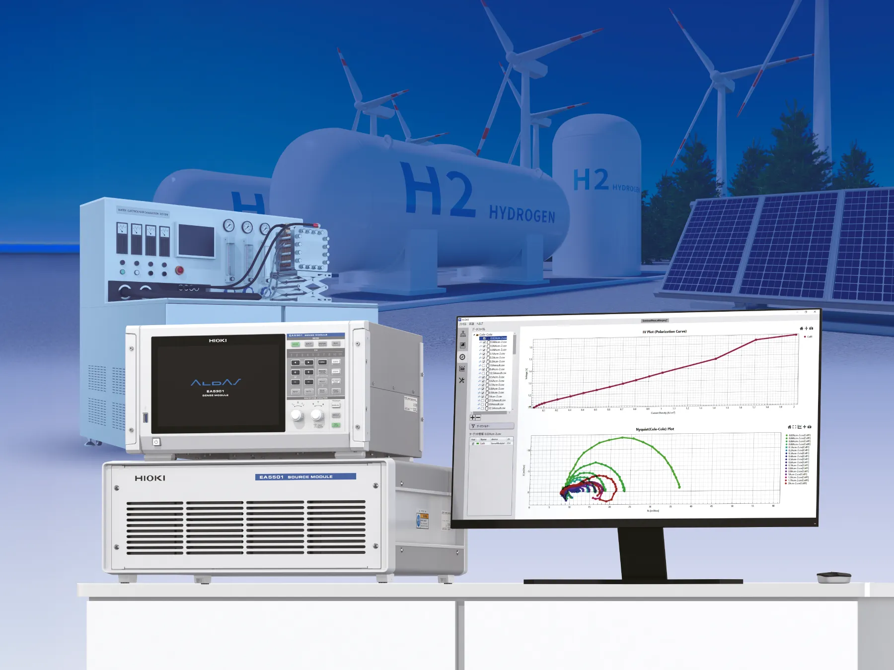 HIOKI ALDAS Mini compact EIS analyzer for electrolysis cell development high noise immunity