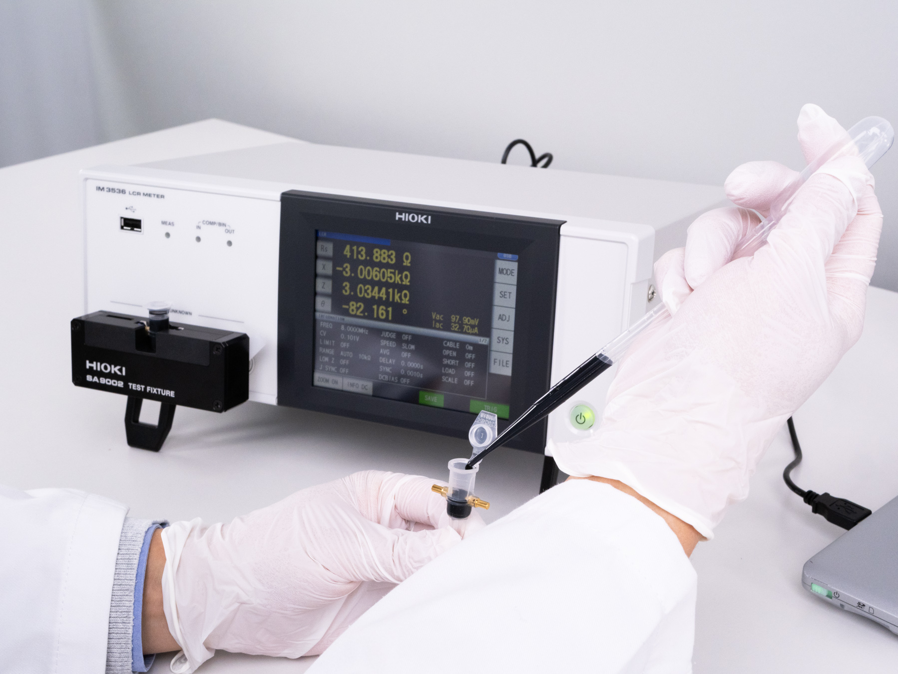 HIOKI SA9001-01 slurry sample container im3536 lcr meter