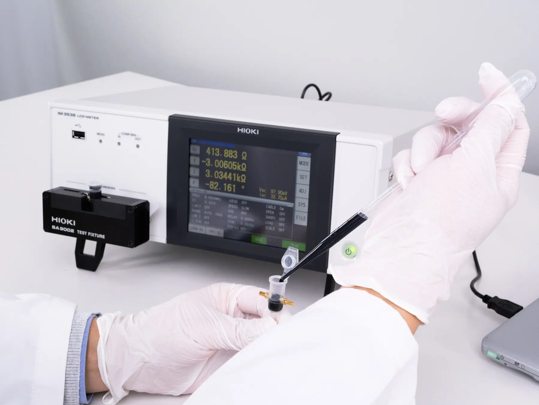 HIOKI SA9001-01 slurry sample container im3536 lcr meter