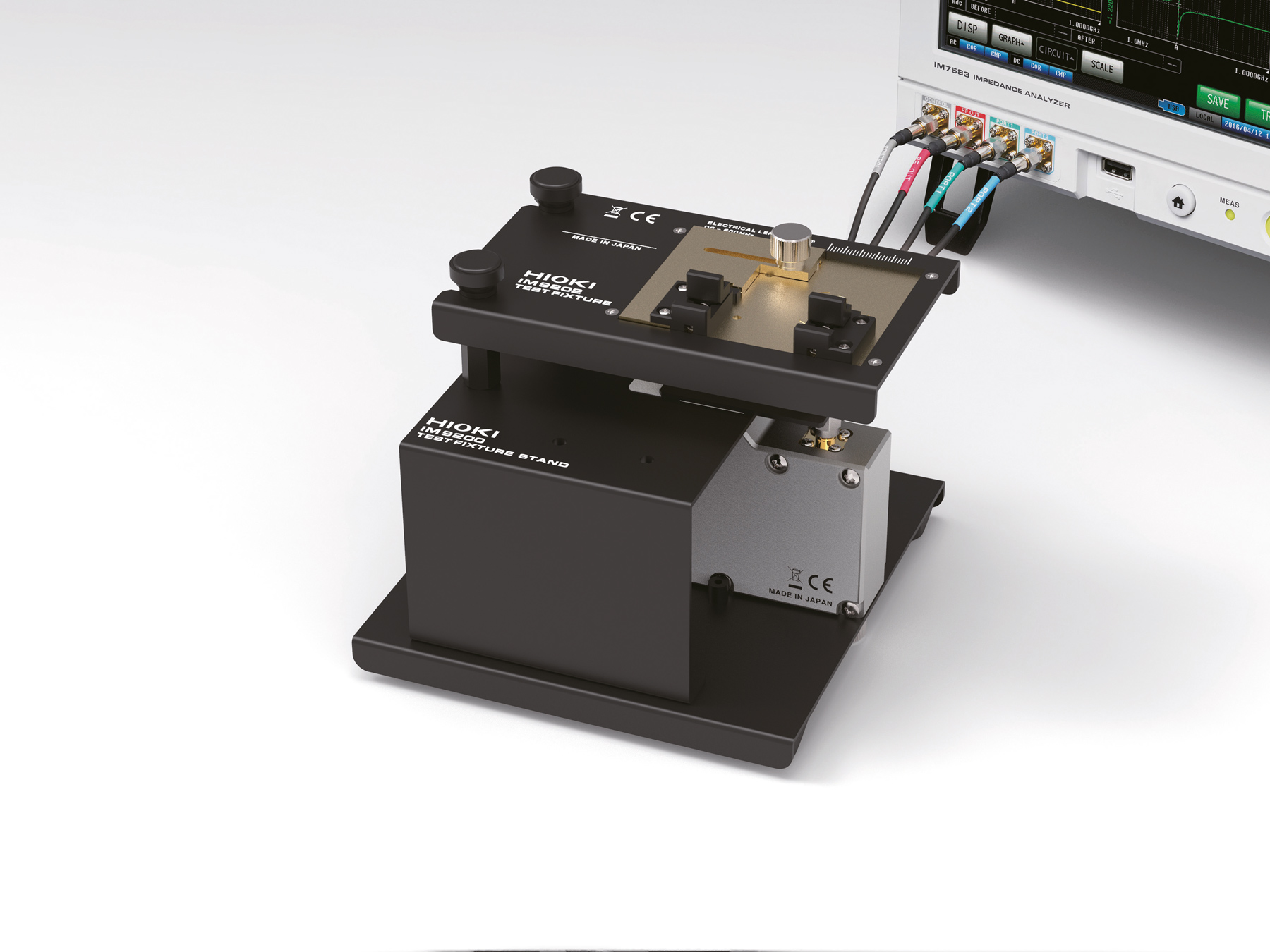 HIOKI IM9202 test fixture for impedance measurements dc to 600mhz 4-terminal pair