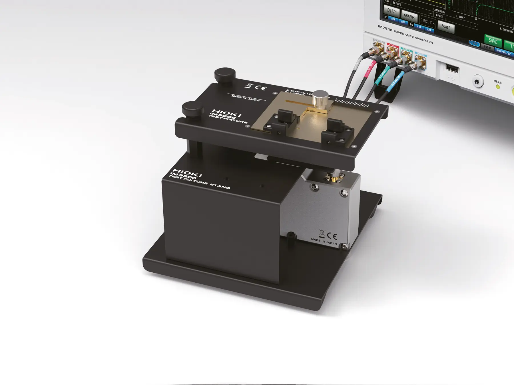 HIOKI IM9202 test fixture for impedance measurements dc to 600mhz 4-terminal pair