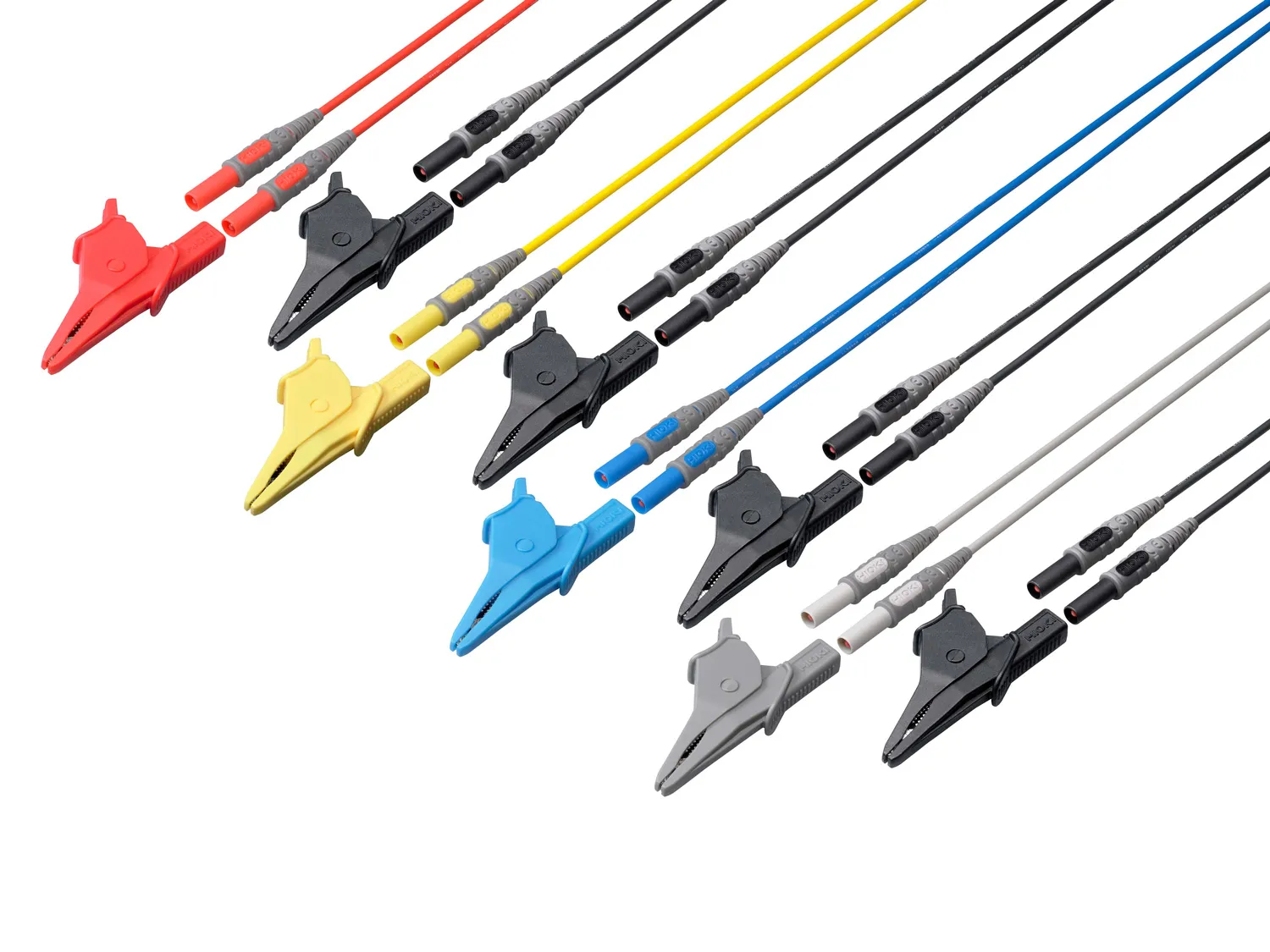 HIOKI L1000 voltage cord set red yellow blue grey and black
