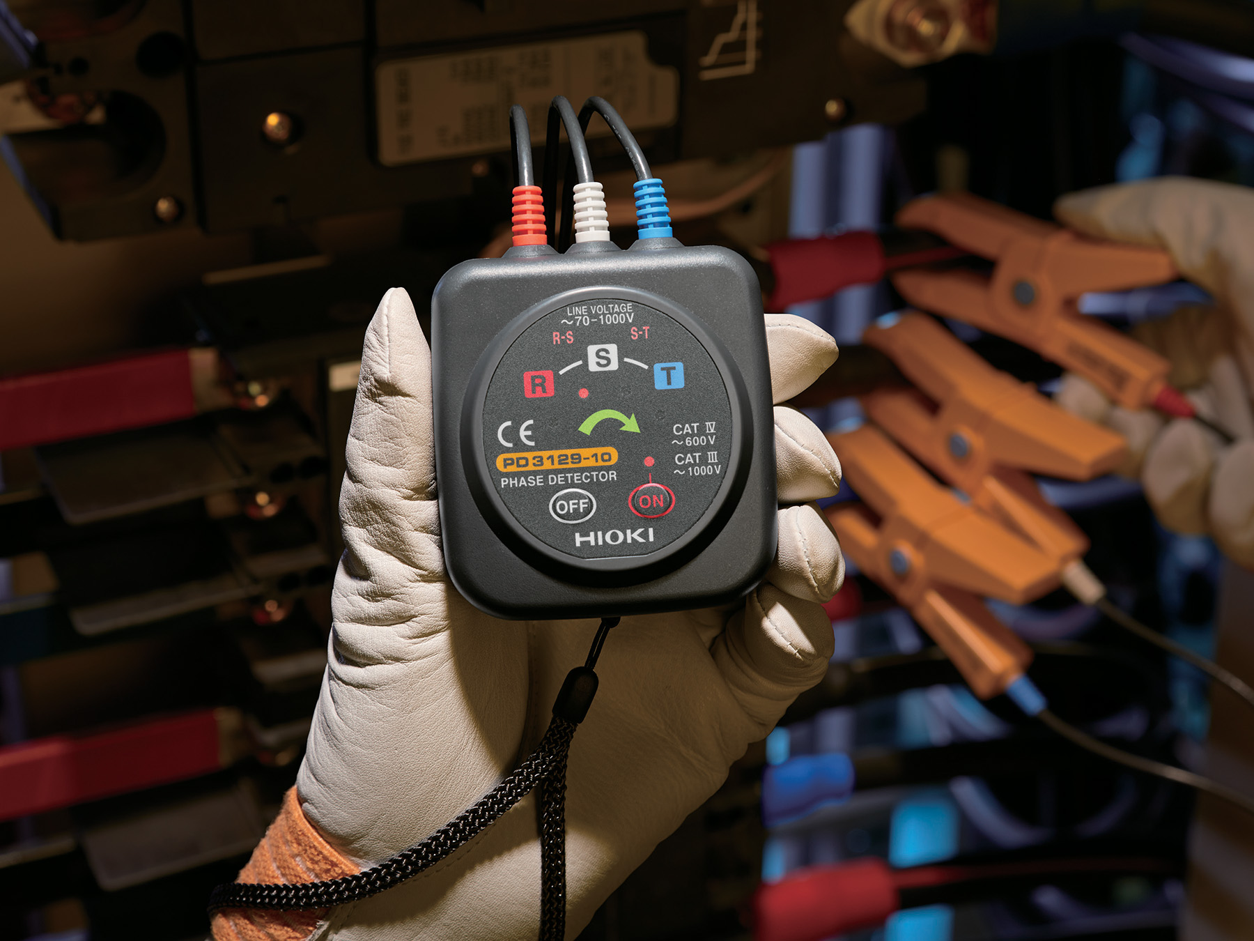HIOKI PD3129-10 - Non-Contact Phase Rotation Tester for Three-Phase Systems