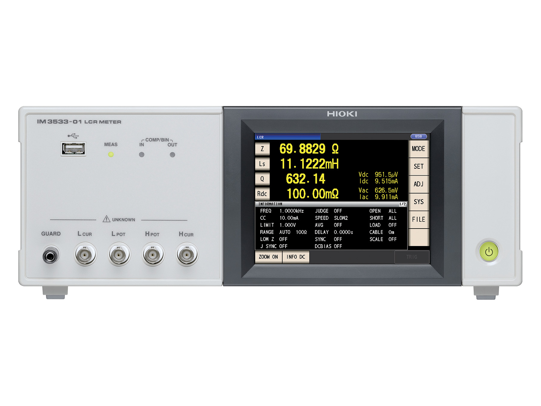 HIOKI IM3533-01 - LCR Meter with Frequency Sweep, DC and 1 mHz to 200 kHz