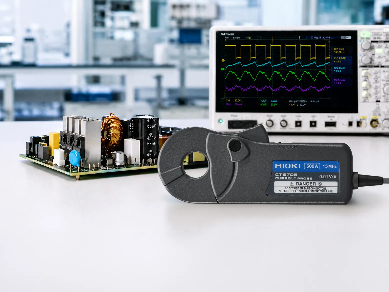 HIOKI CT6705 ac dc fluxgate current probe for oscilloscopes