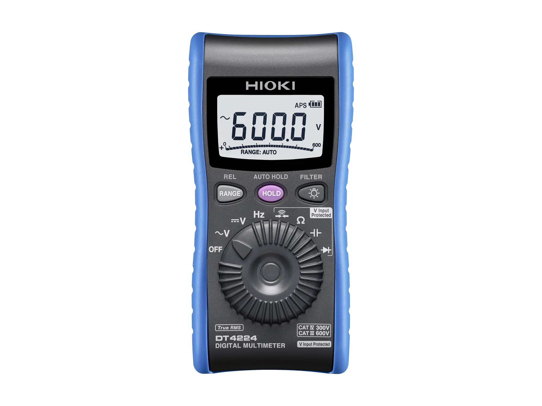 HIOKI DT4224 digital multimeter cat  iv 300v cat iii 600v measures voltage