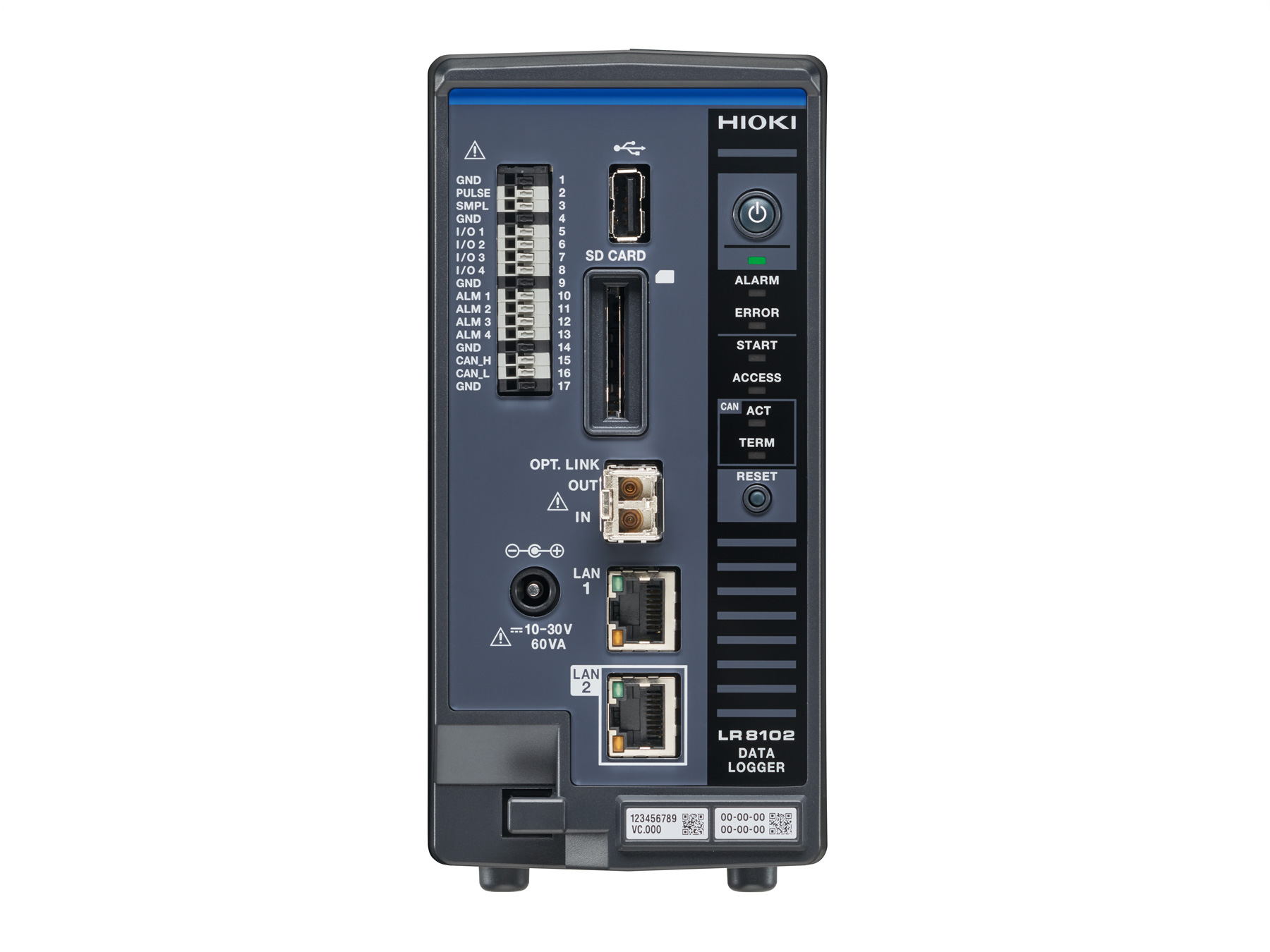 HIOKI LR8102 modular multi-channel data logger optical sync UDP CAN